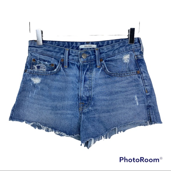 GRLFRND Cindy Buttonfly Highrise Psychedellic Shack Denim Distressed Sho… - Picture 4 of 14